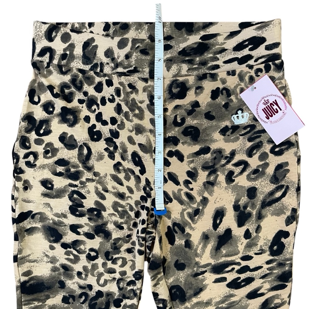 Juicy Couture Leopard Print Leggings Sz M Y2K Athleisure High Rise Stretch - Picture 5 of 6